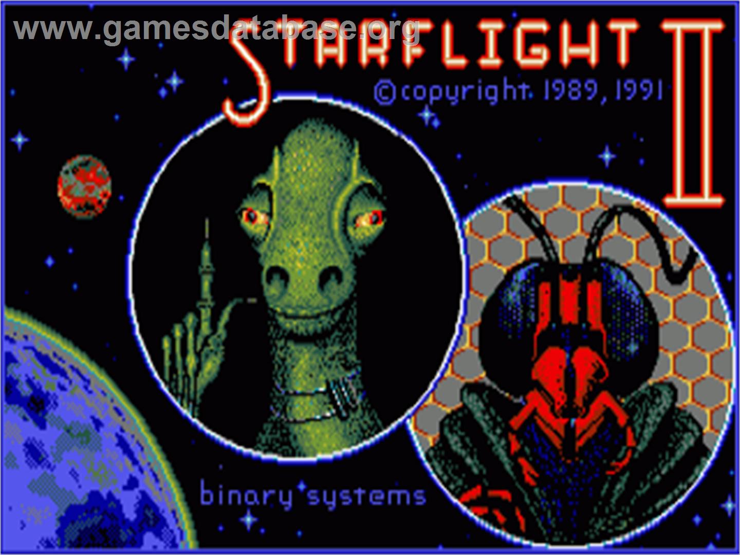 Starflight 2: Trade Routes of the Cloud Nebula - Commodore Amiga - Artwork - Title Screen