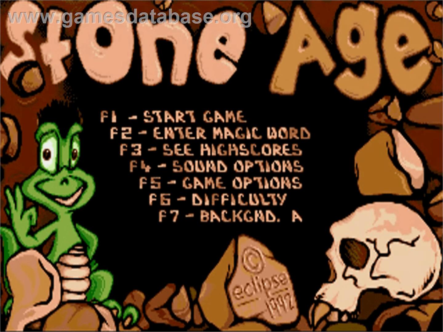 Stoneage - Commodore Amiga - Artwork - Title Screen