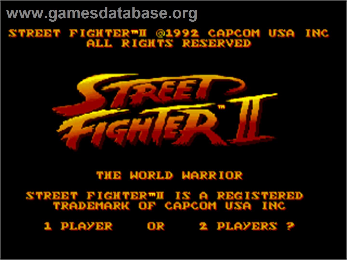 Street Fighter II - The World Warrior - Commodore Amiga - Artwork - Title Screen