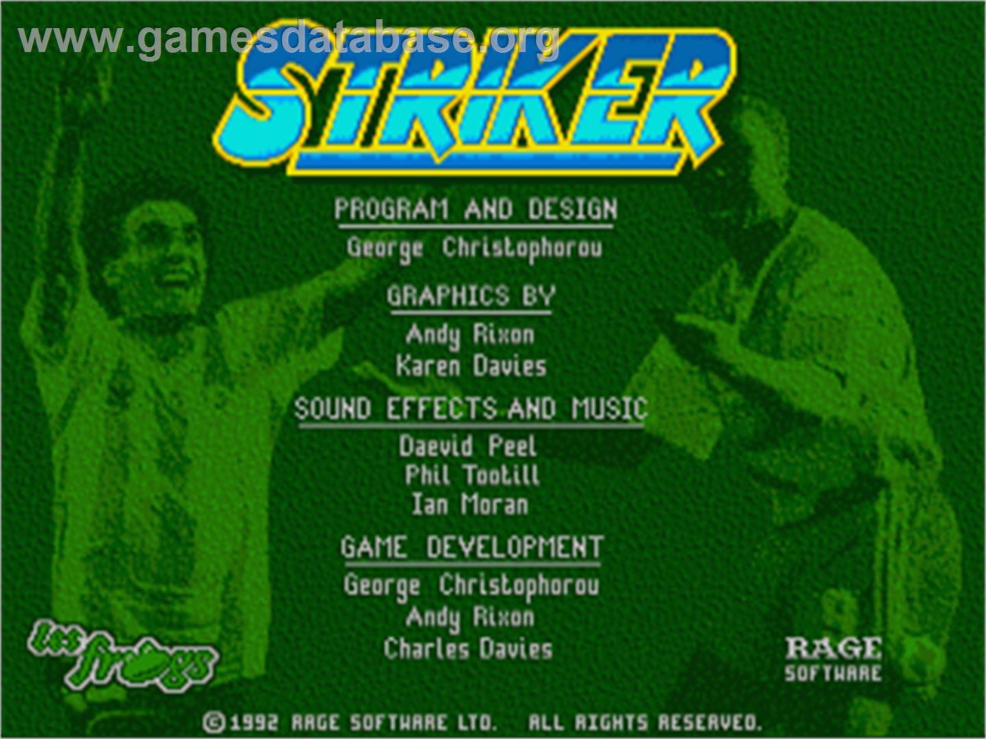 Striker - Commodore Amiga - Artwork - Title Screen