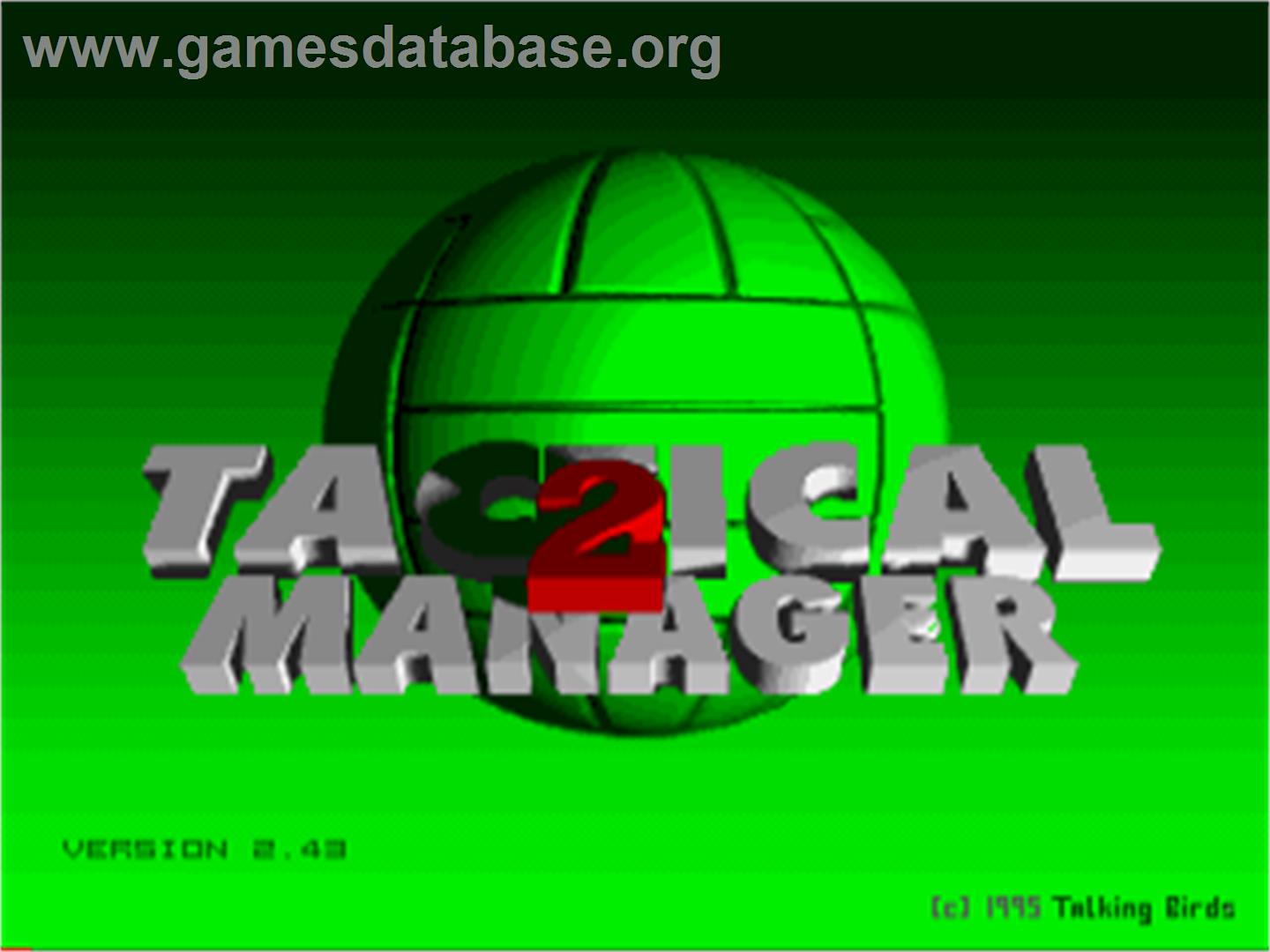 Tactical Manager 2 - Commodore Amiga - Artwork - Title Screen