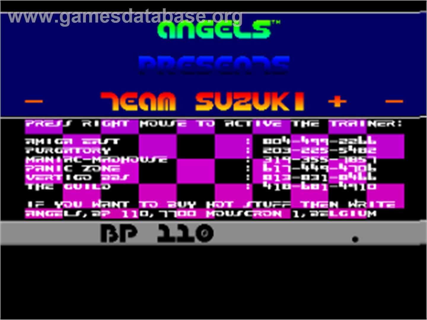 Team Suzuki - Commodore Amiga - Artwork - Title Screen
