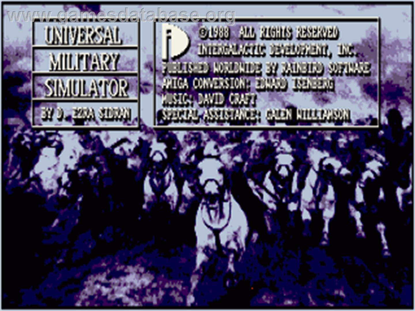 UMS: The Universal Military Simulator - Commodore Amiga - Artwork - Title Screen