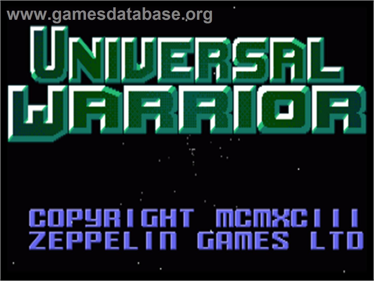 Universal Warrior - Commodore Amiga - Artwork - Title Screen