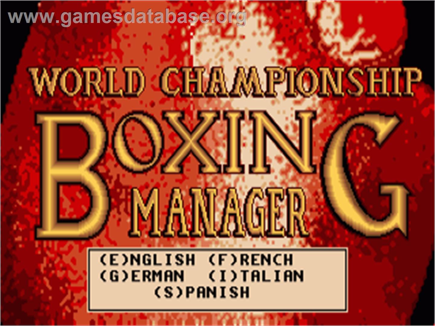 World Championship Boxing Manager - Commodore Amiga - Artwork - Title Screen