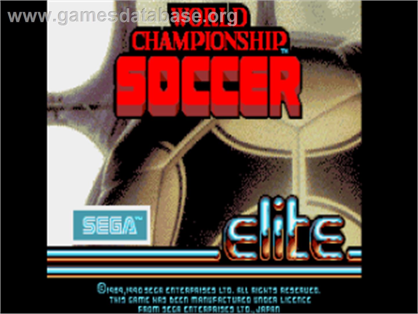 World Championship Soccer - Commodore Amiga - Artwork - Title Screen