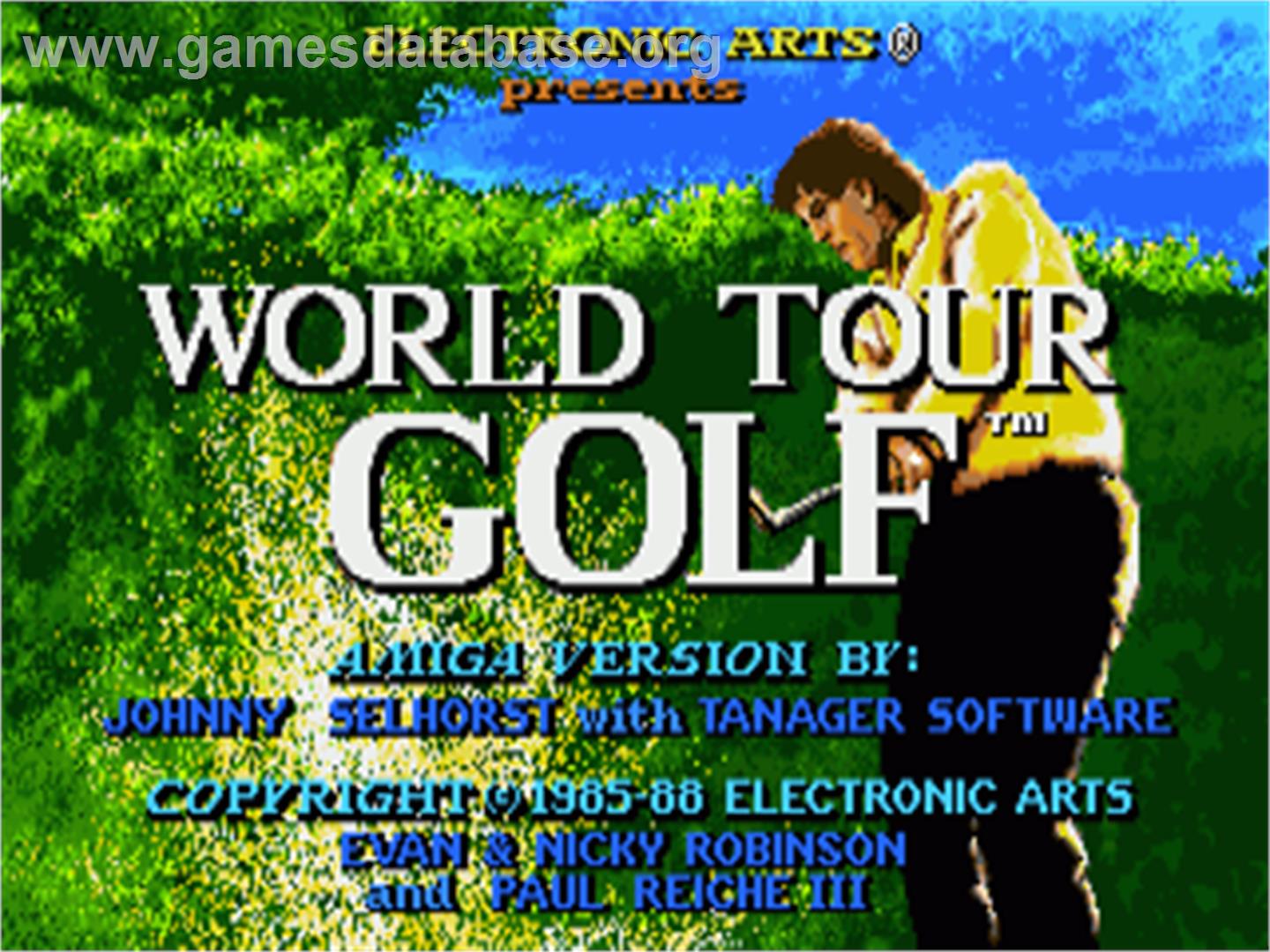 World Tour Golf - Commodore Amiga - Artwork - Title Screen