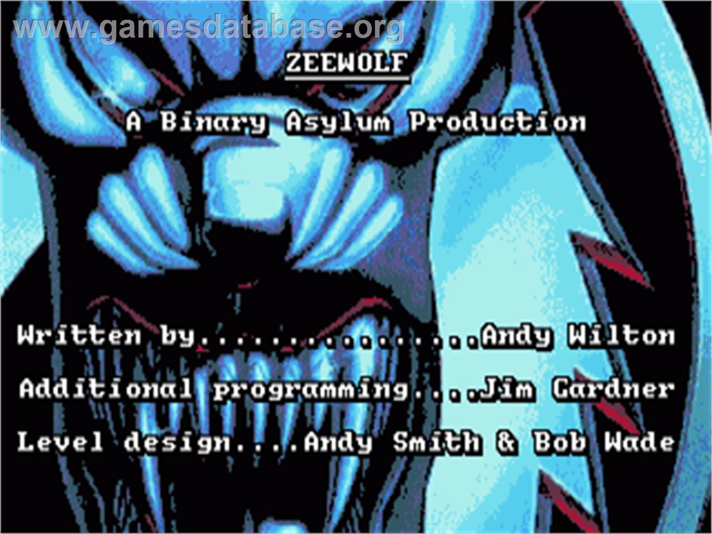 Zeewolf - Commodore Amiga - Artwork - Title Screen