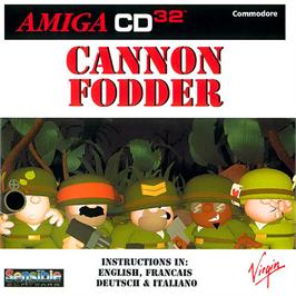 Box cover for Cannon Fodder on the Commodore Amiga CD32.