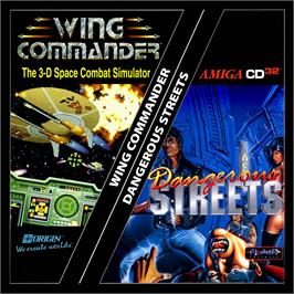Box cover for Dangerous Streets & Wing Commander on the Commodore Amiga CD32.