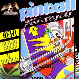 Box cover for Pinball Fantasies on the Commodore Amiga CD32.
