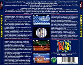 Box back cover for Arabian Nights on the Commodore Amiga CD32.