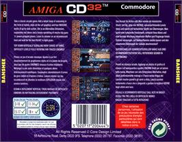 Box back cover for Banshee on the Commodore Amiga CD32.
