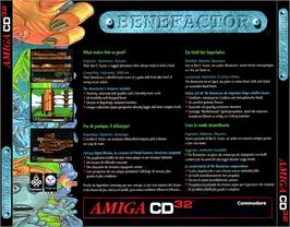 Box back cover for Benefactor on the Commodore Amiga CD32.