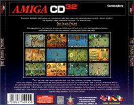 Box back cover for Chaos Engine on the Commodore Amiga CD32.