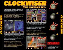 Box back cover for Clockwiser: Time is Running Out... on the Commodore Amiga CD32.