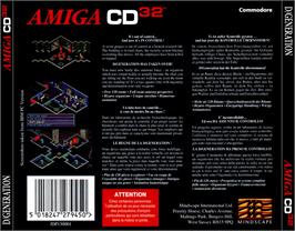 Box back cover for D/Generation on the Commodore Amiga CD32.