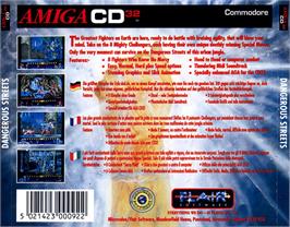 Box back cover for Dangerous Streets on the Commodore Amiga CD32.