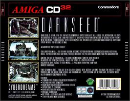 Box back cover for Dark Seed on the Commodore Amiga CD32.