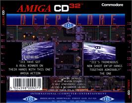 Box back cover for Deep Core on the Commodore Amiga CD32.