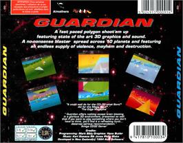 Box back cover for Guardian on the Commodore Amiga CD32.