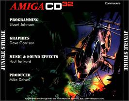 Box back cover for Jungle Strike on the Commodore Amiga CD32.