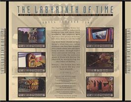 Box back cover for Labyrinth of Time on the Commodore Amiga CD32.