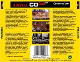 Box back cover for Premiere on the Commodore Amiga CD32.