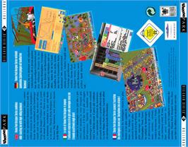 Box back cover for Theme Park on the Commodore Amiga CD32.