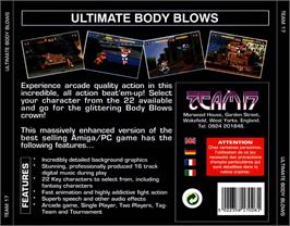 Box back cover for Ultimate Body Blows on the Commodore Amiga CD32.