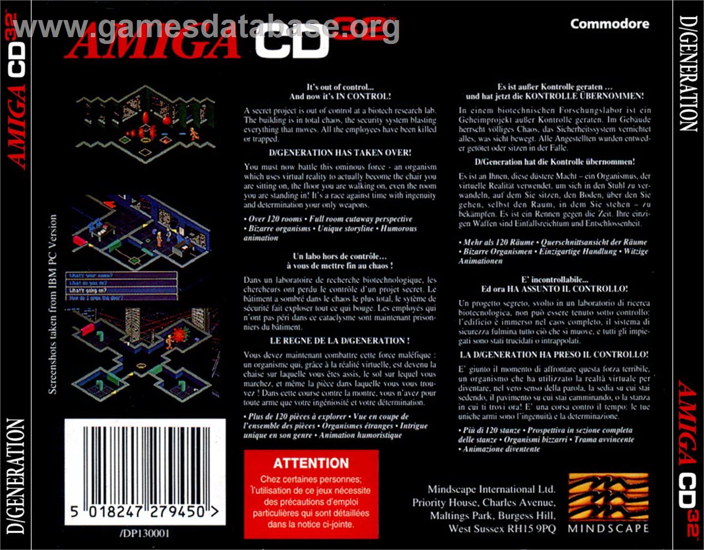 D/Generation - Commodore Amiga CD32 - Artwork - Box Back