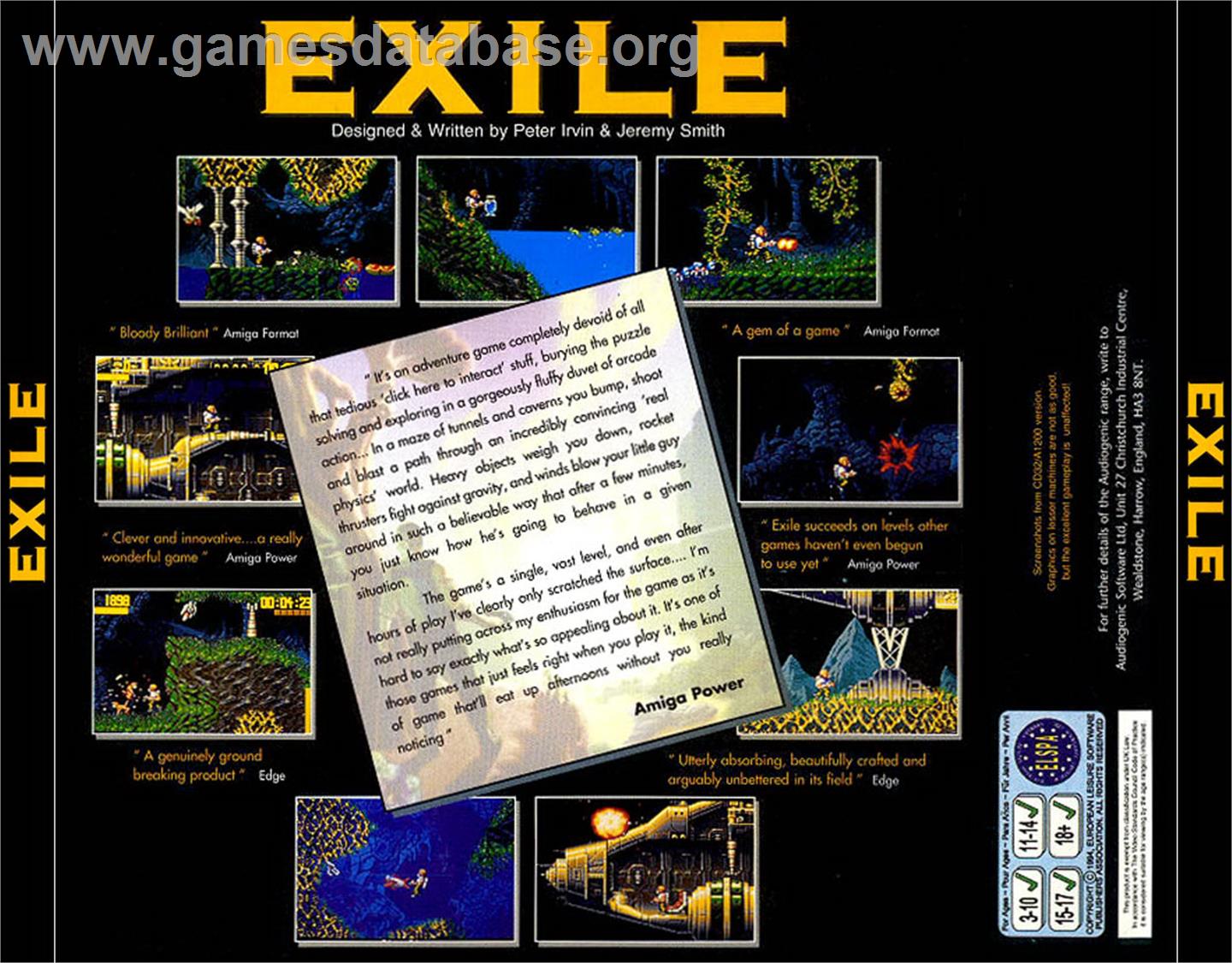 Exile - Commodore Amiga CD32 - Artwork - Box Back