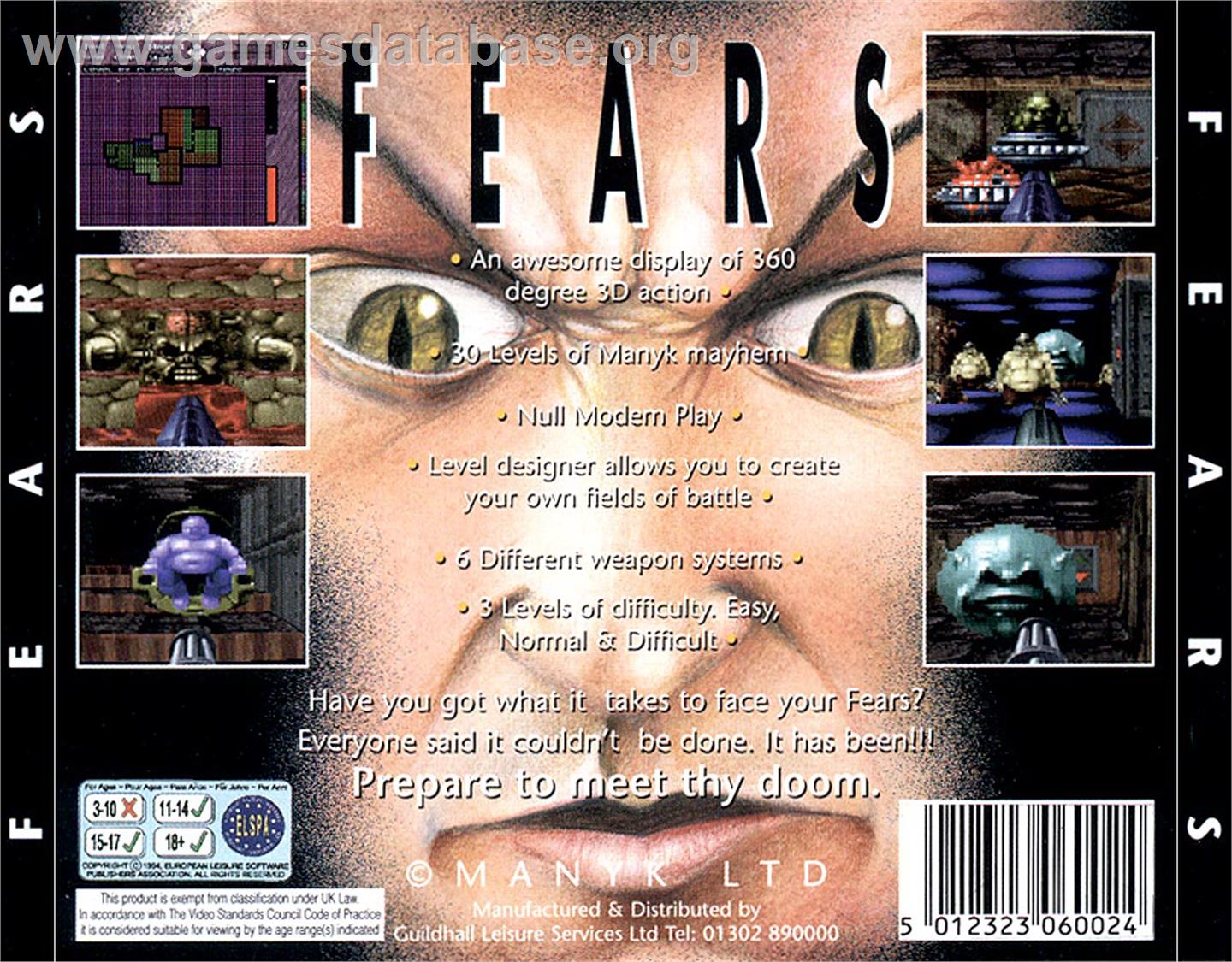Fears - Commodore Amiga CD32 - Artwork - Box Back