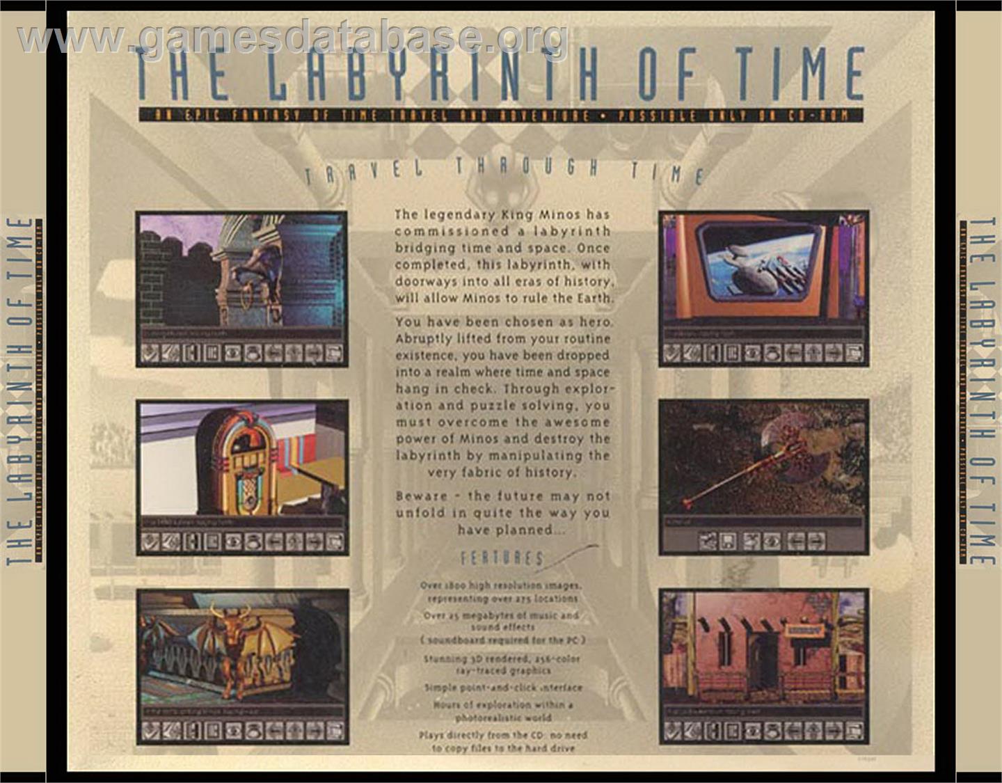 Labyrinth of Time - Commodore Amiga CD32 - Artwork - Box Back
