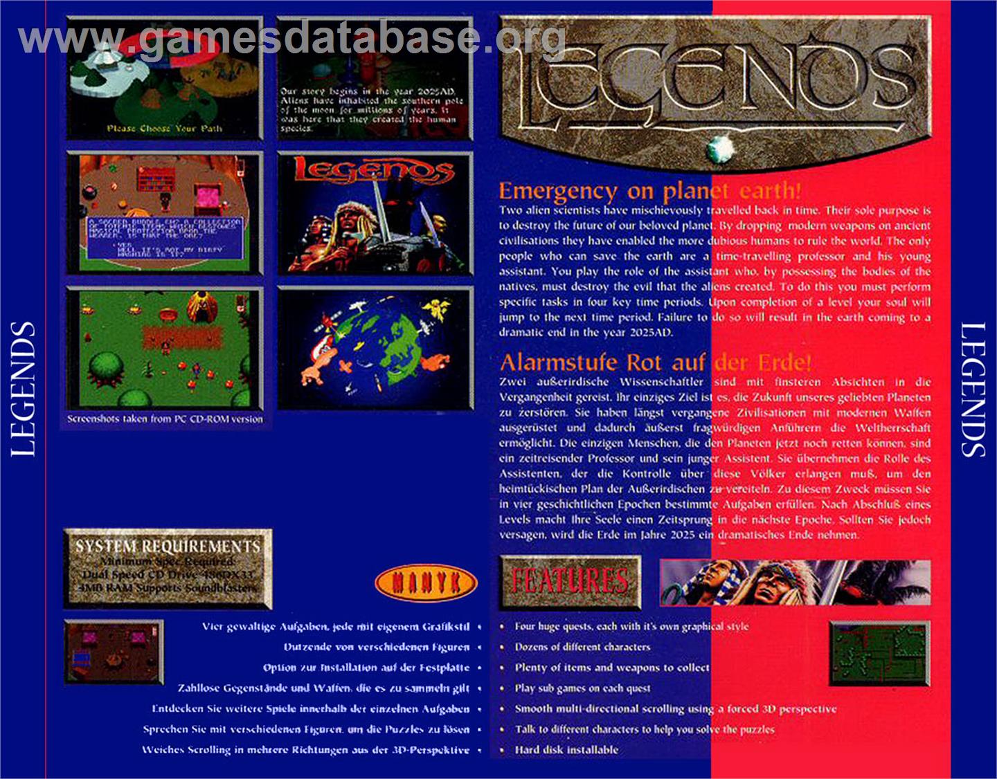 Legends - Commodore Amiga CD32 - Artwork - Box Back
