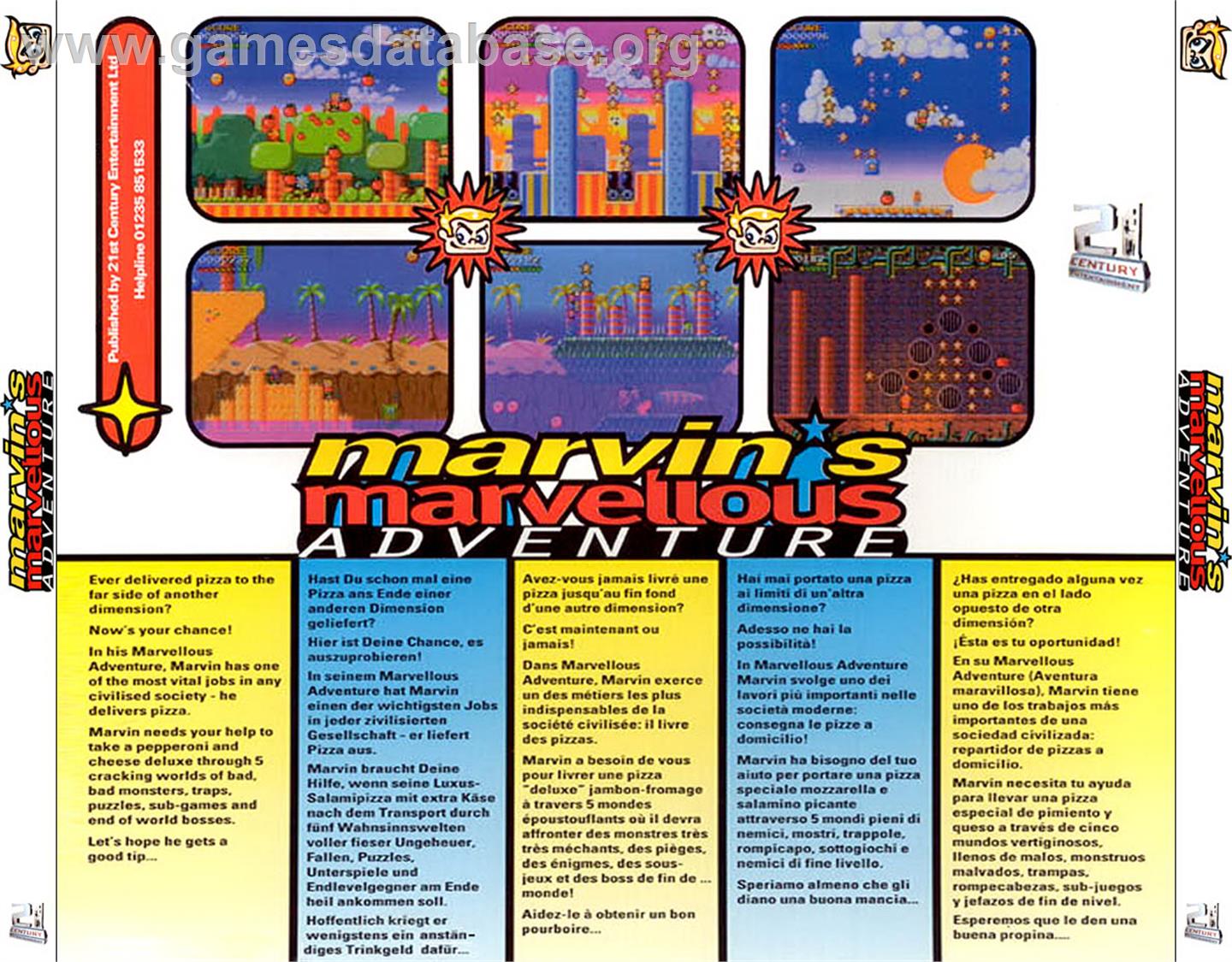 Marvin's Marvellous Adventure - Commodore Amiga CD32 - Artwork - Box Back