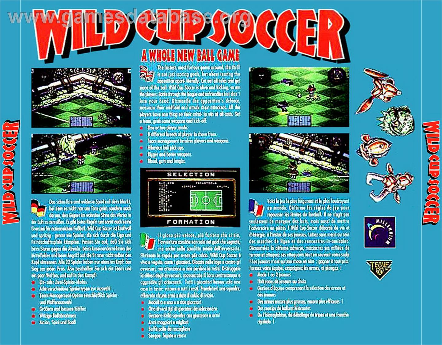 Wild Cup Soccer - Commodore Amiga CD32 - Artwork - Box Back