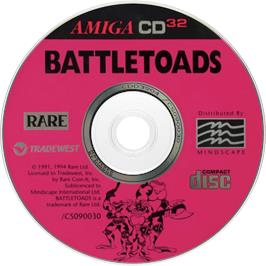 Artwork on the Disc for Battle Toads on the Commodore Amiga CD32.