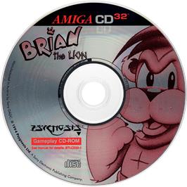 Artwork on the Disc for Brian the Lion on the Commodore Amiga CD32.