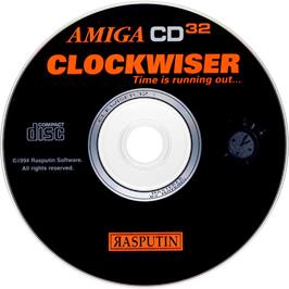 Artwork on the Disc for Clockwiser: Time is Running Out... on the Commodore Amiga CD32.