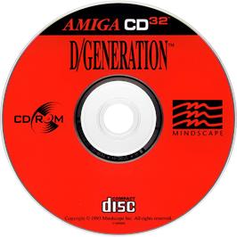 Artwork on the Disc for D/Generation on the Commodore Amiga CD32.
