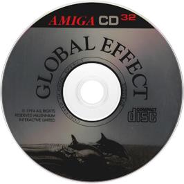 Artwork on the Disc for Global Effect on the Commodore Amiga CD32.