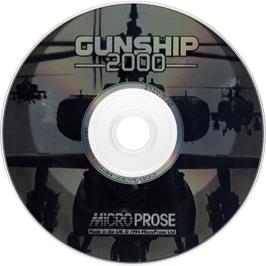 Artwork on the Disc for Gunship 2000 on the Commodore Amiga CD32.
