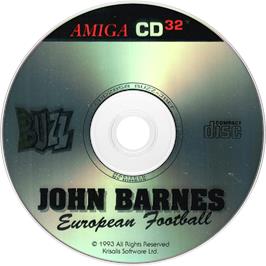 Artwork on the Disc for John Barnes' European Football on the Commodore Amiga CD32.