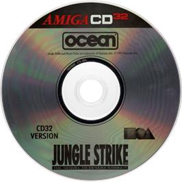 Artwork on the Disc for Jungle Strike on the Commodore Amiga CD32.
