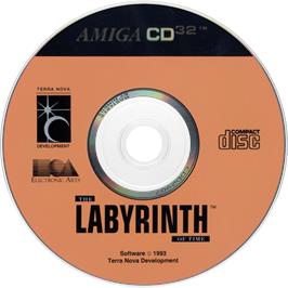 Artwork on the Disc for Labyrinth of Time on the Commodore Amiga CD32.