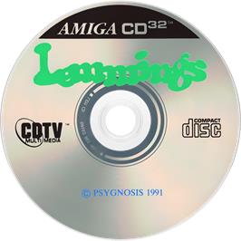 Artwork on the Disc for Lemmings on the Commodore Amiga CD32.