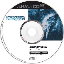 Artwork on the Disc for Microcosm on the Commodore Amiga CD32.