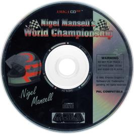 Artwork on the Disc for Nigel Mansell's World Championship on the Commodore Amiga CD32.