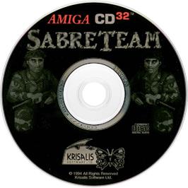 Artwork on the Disc for Sabre Team on the Commodore Amiga CD32.